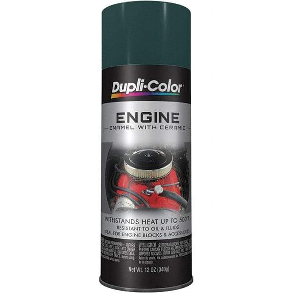 Dupli-Color - 12 oz Racing Green Automotive Heat Resistant Paint - Gloss Finish, 500°F Max Temp, Comes in Aerosol Can - USA Tool & Supply