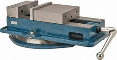 Interstate - 8" Jaw Width, 8-1/4" Jaw Opening Capacity, Horizontal Swivel Machine Vise - Manual Operation, 1 Station, 21-3/4" Long x 5-5/16" High x 2" Deep, 2" Jaw Height - USA Tool & Supply