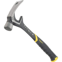 Stanley - 22 oz Head, Straight Rip Claw Hammer - 15.98" OAL, Steel Head, 1.34" Face Diam, Milled Face, Steel Handle with Grip - USA Tool & Supply