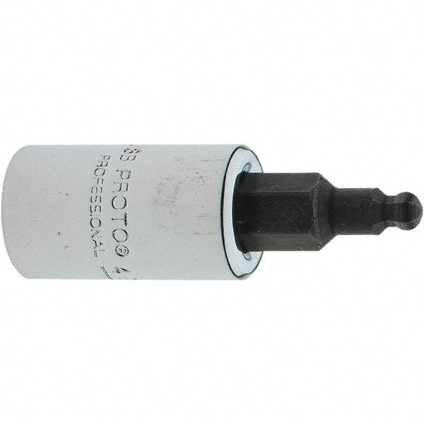 Proto - 1/4" Drive, 1/8" Hex Bit Socket - 1-1/2" OAL, 1.047" Bit Length, Ball End - USA Tool & Supply
