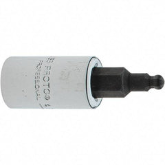 Proto - 1/4" Drive, 1/8" Hex Bit Socket - 1-1/2" OAL, 1.047" Bit Length, Ball End - USA Tool & Supply