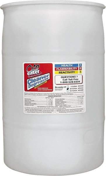 Oil Eater - 2-Butoxyethanol Multipurpose Cleaner/Degreaser - 55 Gal Drum - USA Tool & Supply