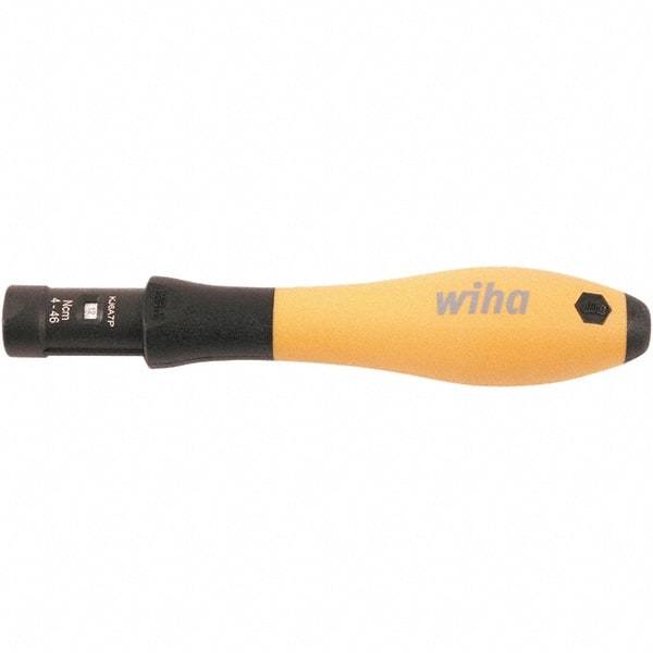 Wiha - 1 Piece, 0.04 to 0.46 N/m, Adjustable Torque Limiting Screwdriver - 4" OAL, 1/4" Drive - USA Tool & Supply