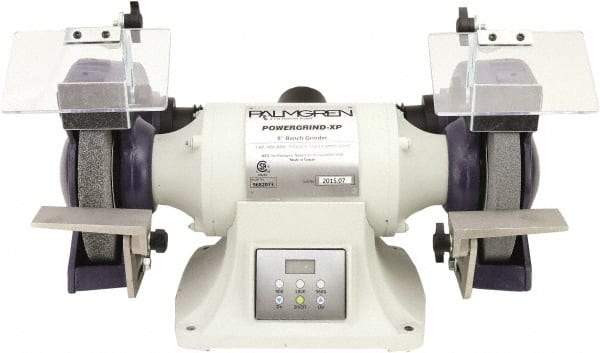 Palmgren - 8" Wheel Diam x 1" Wheel Width, 1 hp Grinder - 5/8" Arbor Hole Diam, 1 Phase, 3,600 Max RPM, 115/240 Volts - USA Tool & Supply