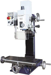 Palmgren - 7" Table Width x 19-11/16" Table Length, Electronic Variable Speed Control, 1 Phase Knee Milling Machine - 2MT Spindle Taper, 1-1/4 hp - USA Tool & Supply