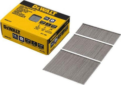 DeWALT - 16 Gauge 2-1/2" Long Finishing Nails for Power Nailers - Steel, Bright Finish, Smooth Shank, Angled Stick Collation, Round Head, Chisel Point - USA Tool & Supply