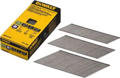 DeWALT - 15 Gauge 2-1/2" Long Finishing Nails for Power Nailers - Steel, Bright Finish, Smooth Shank, Angled Stick Collation, Round Head, Chisel Point - USA Tool & Supply