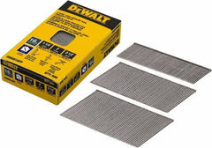 DeWALT - 16 Gauge 2-1/2" Long Finishing Nails for Power Nailers - Steel, Bright Finish, Smooth Shank, Angled Stick Collation, Round Head, Chisel Point - USA Tool & Supply