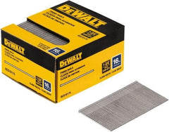 DeWALT - 16 Gauge 1-3/4" Long Finishing Nails for Power Nailers - Steel, Bright Finish, Smooth Shank, Angled Stick Collation, Round Head, Chisel Point - USA Tool & Supply