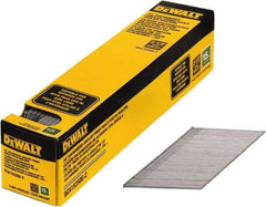 DeWALT - 15 Gauge 2-1/2" Long Finishing Nails for Power Nailers - Steel, Galvanized Finish, Smooth Shank, Angled Stick Collation, Round Head, Chisel Point - USA Tool & Supply