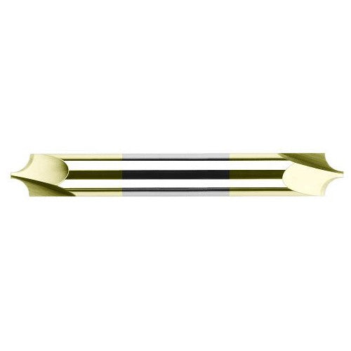 Corner Rounding End Mills - 0.0310″ (1/32″) Radius × 0.0470″ (3/64″) Pilot Diameter Carbide Corner Rounding End Mill DE, 2 Flutes, TiN Coated - Exact Industrial Supply