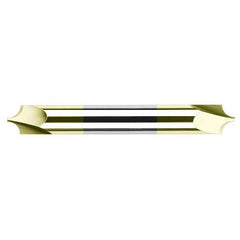 Corner Rounding End Mills - 0.0310″ (1/32″) Radius × 0.0470″ (3/64″) Pilot Diameter Carbide Corner Rounding End Mill DE, 2 Flutes, TiN Coated - Exact Industrial Supply