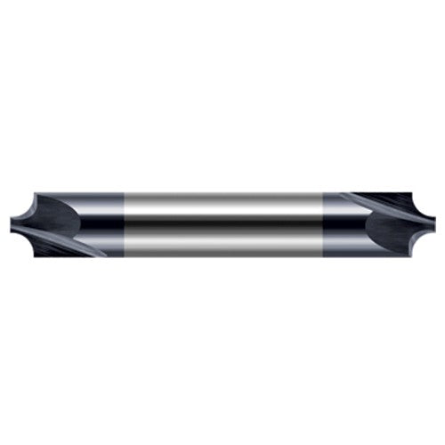 Corner Rounding End Mills - 0.0250″ Radius × 0.0470″ (3/64″) Pilot Diameter Carbide Corner Rounding End Mill DE, 2 Flutes, AlTiN Coated - Exact Industrial Supply