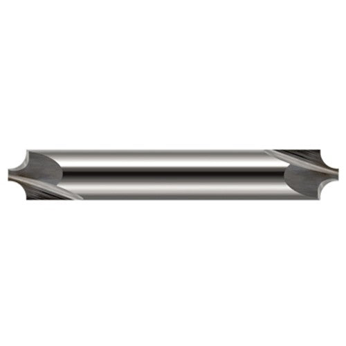 Corner Rounding End Mills - 0.0050″ Radius × 0.0460″ Pilot Diameter Carbide 5° Flare Corner Rounding End Mill DE, 2 Flutes - Exact Industrial Supply