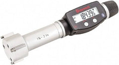 Starrett - 1-3/8" to 2", IP67, Carbide Face Electronic Inside Micrometer - 0.00005" Resolution, 0.00015" Accuracy, 3-1/16" Gage Depth - USA Tool & Supply