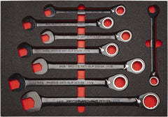 Proto - 20 Piece, 7/32" to 1-1/2", Spline Combination Wrench Set - Inch Measurement Standard, Black/Chrome Finish, Comes in Roll Pouch - USA Tool & Supply