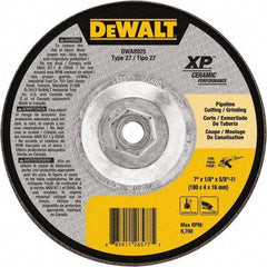 DeWALT - 24 Grit, 7" Wheel Diam, Type 27 Depressed Center Wheel - Coarse/Medium Grade, Ceramic, N Hardness, 8,700 Max RPM - USA Tool & Supply