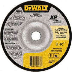 DeWALT - 24 Grit, 7" Wheel Diam, 7/8" Arbor Hole, Type 27 Depressed Center Wheel - Coarse/Medium Grade, Ceramic, N Hardness, 8,700 Max RPM - USA Tool & Supply