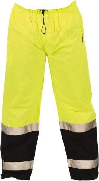 Tingley - Size 5XL Polyurethane on 75 Denier Ripstop Polyester High-Visibility Pants - Snap Closure, No Pockets, 60" to 62" Waist, 33" Inseam, Yellow/Green, ANSI 107-2015 Class E - USA Tool & Supply