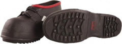 Tingley - Men's 12 Traction Overboots - 5" High, Plain Toe, Cleated & Studded Sole, Rubber Upper, Black, 100% Liquid Proof, 2 Buckle - USA Tool & Supply