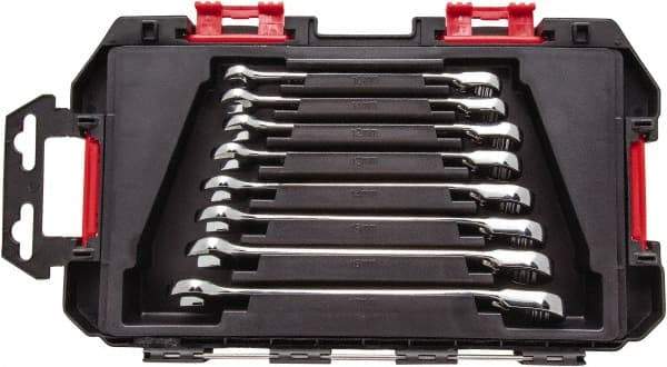 Blackhawk by Proto - 7 Piece, 10mm to 16mm, Reversible Ratcheting Combination Wrench Set - Metric Measurement Standard, Chrome Finish, Comes in Case - USA Tool & Supply