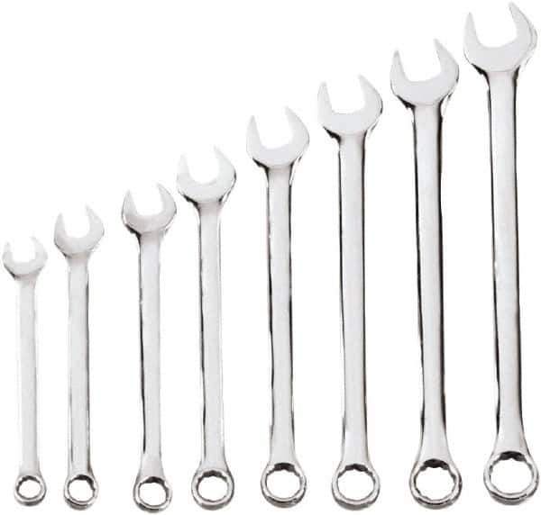 Blackhawk by Proto - 8 Piece, 10mm to 17mm, 6, 12 Point Combination Wrench Set - Metric Measurement Standard, Chrome Finish, Comes in Case - USA Tool & Supply