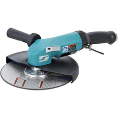 Dynabrade - 9" Wheel Diam, 6,500 RPM, Pneumatic Angle & Disc Grinder - 5/8-11 Spindle, 115 CFM, Adjustable Exhaust - USA Tool & Supply