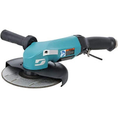 Dynabrade - 7" Wheel Diam, 8,500 RPM, Pneumatic Angle & Disc Grinder - 5/8-11 Spindle, 115 CFM, Adjustable Exhaust - USA Tool & Supply