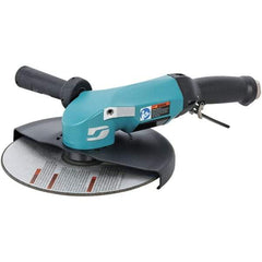 Dynabrade - 9" Wheel Diam, 6,500 RPM, Pneumatic Angle & Disc Grinder - 5/8-11 Spindle, 115 CFM, Adjustable Exhaust - USA Tool & Supply