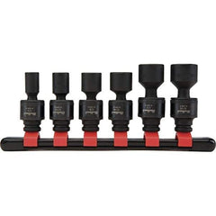 Blackhawk by Proto - 6 Piece 1/4" Drive Impact Socket Set - 6 Points, 1/4" to 9/16" Range, Inch Measurement Standard - USA Tool & Supply