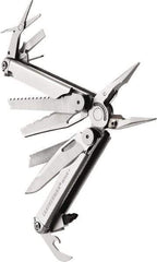 Leatherman - 1 Piece, Multi-Tool Set with 18 Functions - Silver, 6" OAL, 4" Closed Length - USA Tool & Supply