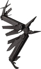 Leatherman - 1 Piece, Multi-Tool Set with 17 Functions - Black, 6" OAL, 4" Closed Length - USA Tool & Supply