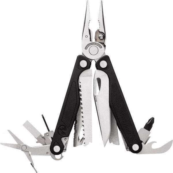 Leatherman - 1 Piece, Multi-Tool Set with 18 Functions - Silver & Black, 6" OAL, 4" Closed Length - USA Tool & Supply