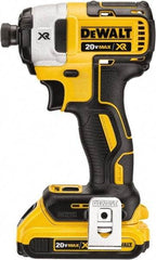 DeWALT - 20 Volt, 1/4" Drive, 152 Ft/Lb Torque, Cordless Impact Driver - Mid-Handle, 2800 RPM, 1 Lithium-Ion Battery Included - USA Tool & Supply