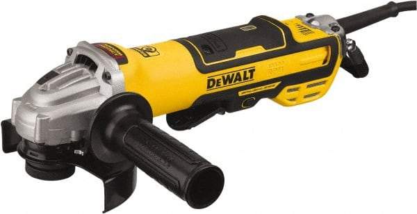 DeWALT - 4-1/2 & 5" Wheel Diam, 10,500 RPM, Corded Angle & Disc Grinder - 5/8-11 Spindle, 120 Volts, 13 Amps - USA Tool & Supply
