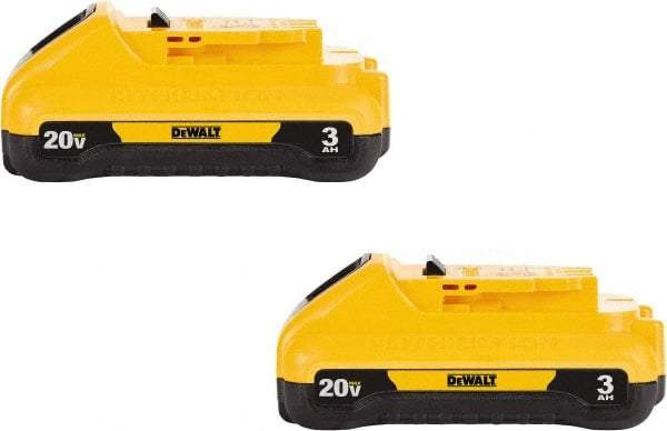 DeWALT - 20 Volt Lithium-Ion Power Tool Battery - 3 Ahr Capacity, 1 hr Charge Time, Series 20V Max - USA Tool & Supply