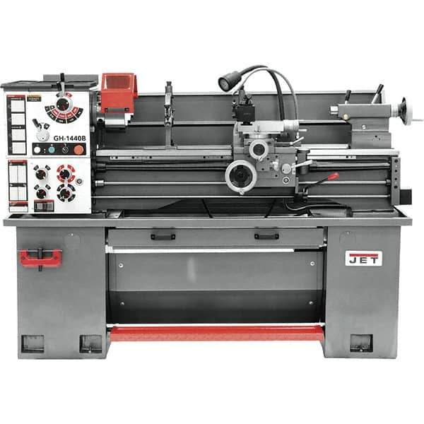 Jet - 14" Swing, 36-7/8" Between Centers, 230 Volt, Single Phase Bench Lathe - 2 hp, 70 to 1,900 RPM Spindle Speed, 2" Spindle Bore Diam, 76-13/32" OAL x 29-29/32" OAH x 59-13/16" Overall Depth - USA Tool & Supply