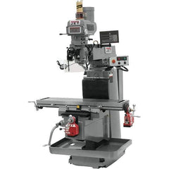 Jet - 54" Table Width x 12" Table Length, Variable Speed Pulley Control, 3 Phase Knee Milling Machine - NST40 Spindle Taper, 5 hp - USA Tool & Supply