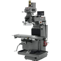 Jet - 54" Table Width x 12" Table Length, Variable Speed Pulley Control, 3 Phase Knee Milling Machine - NST40 Spindle Taper, 5 hp - USA Tool & Supply