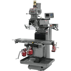 Jet - 54" Table Width x 12" Table Length, Variable Speed Pulley Control, 3 Phase Knee Milling Machine - NST40 Spindle Taper, 5 hp - USA Tool & Supply