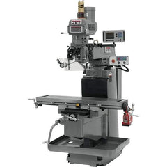 Jet - 54" Table Width x 12" Table Length, Variable Speed Pulley Control, 3 Phase Knee Milling Machine - NST40 Spindle Taper, 5 hp - USA Tool & Supply