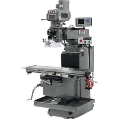 Jet - 54" Table Width x 12" Table Length, Variable Speed Pulley Control, 3 Phase Knee Milling Machine - NST40 Spindle Taper, 5 hp - USA Tool & Supply