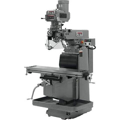 Jet - 54" Table Width x 12" Table Length, Variable Speed Pulley Control, 3 Phase Knee Milling Machine - NST40 Spindle Taper, 5 hp - USA Tool & Supply