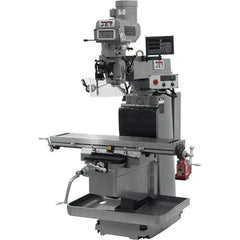 Jet - 54" Table Width x 12" Table Length, Electronic Variable Speed Control, 3 Phase Knee Milling Machine - NST40 Spindle Taper, 5 hp - USA Tool & Supply