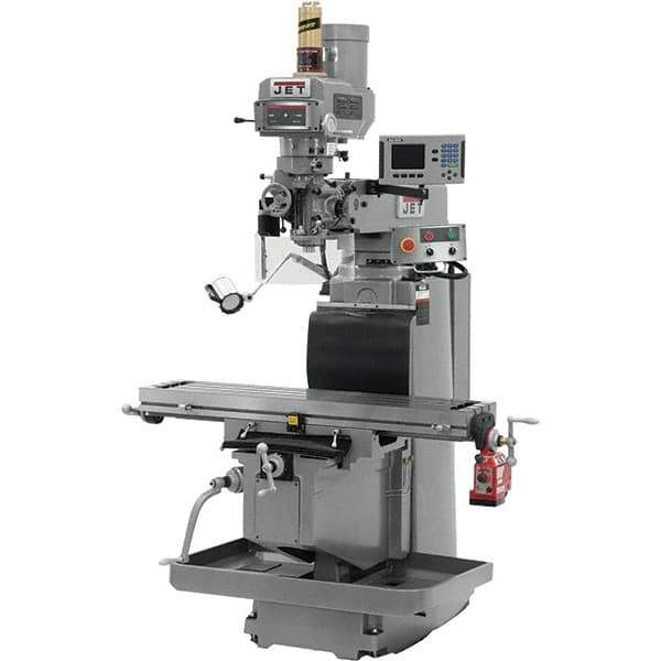 Jet - 54" Table Width x 12" Table Length, Electronic Variable Speed Control, 3 Phase Knee Milling Machine - R8 Spindle Taper, 5 hp - USA Tool & Supply