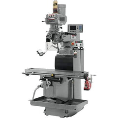 Jet - 54" Table Width x 12" Table Length, Electronic Variable Speed Control, 3 Phase Knee Milling Machine - R8 Spindle Taper, 5 hp - USA Tool & Supply