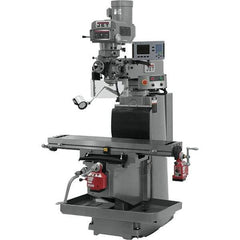 Jet - 54" Table Width x 12" Table Length, Electronic Variable Speed Control, 3 Phase Knee Milling Machine - R8 Spindle Taper, 5 hp - USA Tool & Supply