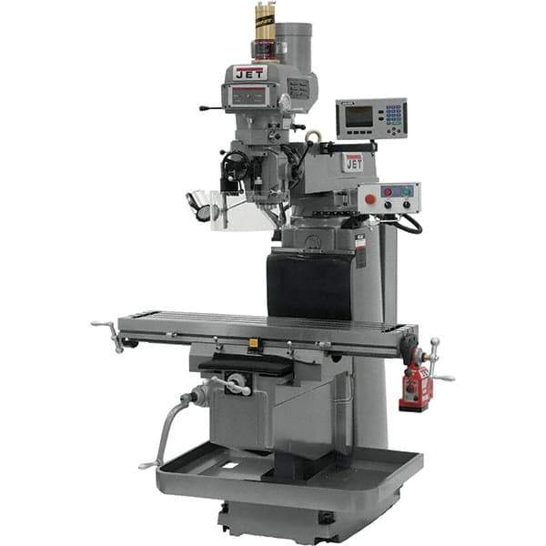 Jet - 54" Table Width x 12" Table Length, Electronic Variable Speed Control, 3 Phase Knee Milling Machine - NST40 Spindle Taper, 5 hp - USA Tool & Supply