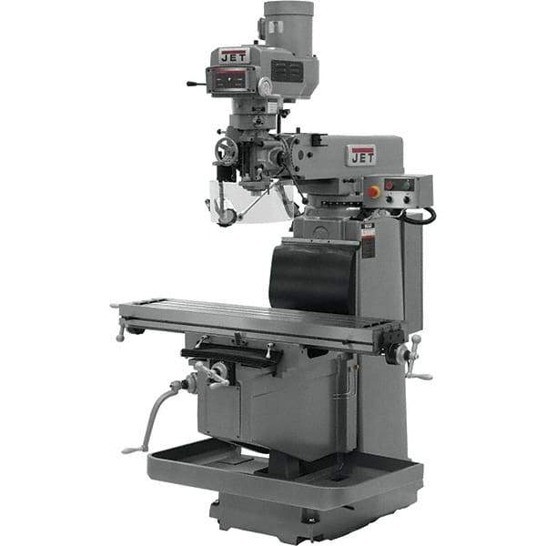 Jet - 54" Table Width x 12" Table Length, Electronic Variable Speed Control, 3 Phase Knee Milling Machine - NST40 Spindle Taper, 5 hp - USA Tool & Supply