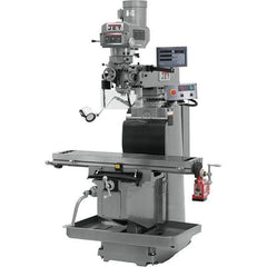 Jet - 54" Table Width x 12" Table Length, Electronic Variable Speed Control, 3 Phase Knee Milling Machine - R8 Spindle Taper, 5 hp - USA Tool & Supply